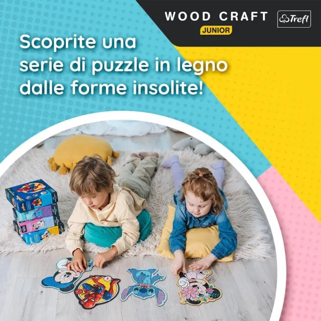 Puzzle en Bois 50pezzi Trefl- Wood Craft Sonic Stitch Minnie Mickey Spiderman 2