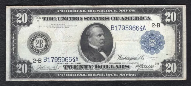 Fr. 968 1914 $20 Twenty Dollars Frn Federal Reserve Note New York, Ny Very Fine