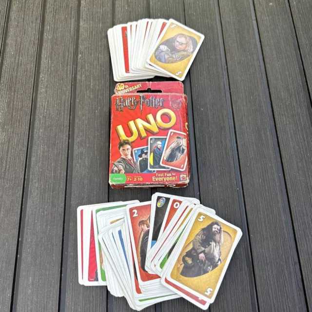 Uno 40th Anniversary Harry Potter Card Game USED
