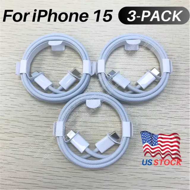 3X Apple USB-C to USB-C Fast Cable Charger Type C Cord For iPhone 15/15Pro/15Max