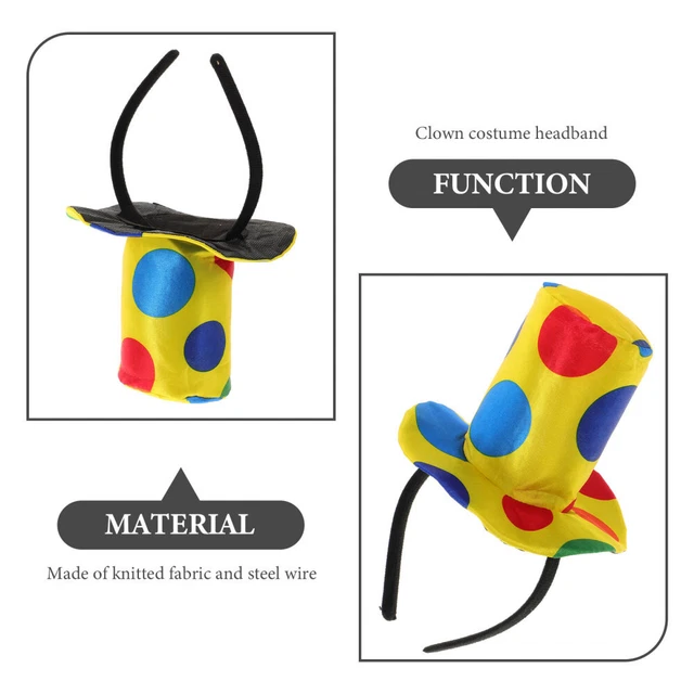 CIRCUS HAT CLOWN Headband Top Hats for Kids Costume Accessory Men's