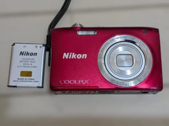NIKON COOLPIX S2900 Rojo 20.1MP 5x Zoom Cámara Digital TOP MINT