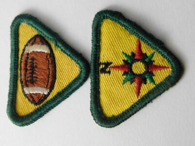 Boy Scouts Canada Patch Award Badge Lot Football Compass Star Vintage Triangle