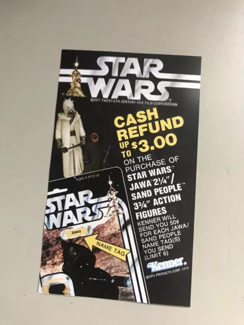 Star Wars vintage Flyer Kenner Cash Refund Tusken Raider Repro