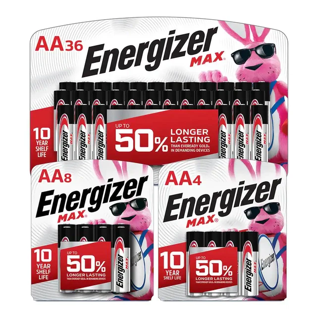 MAX AA (36-Pack), AA (8-Pack), and AA (4-Pack) Battery Bundle