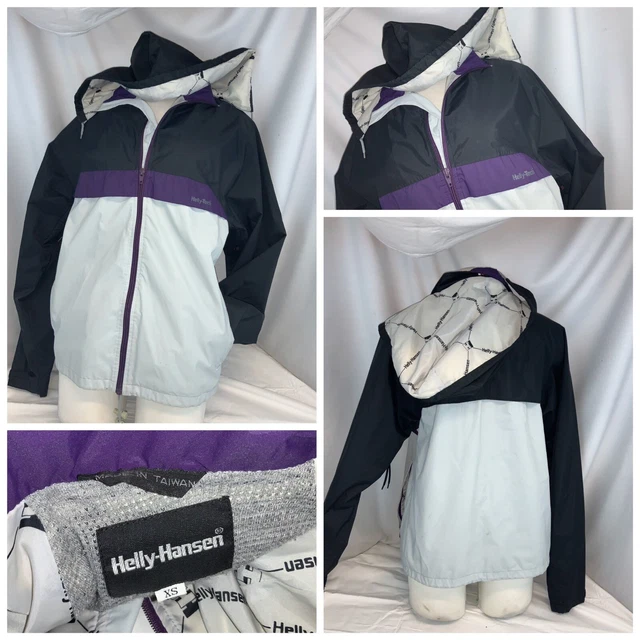 Helly Hansen Tech Giacca DONNE S Grigio Nero Nylon Completo Zip Hood Pioggia Ygi