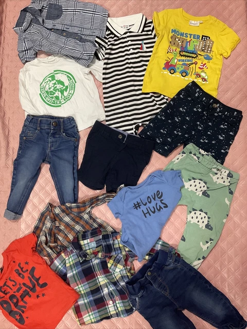 Baby Boy large clothes bundle size 12-18 Months Various Brands
