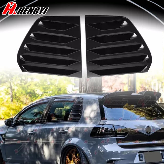 Gloss Black Quarter Window Louver Vent Cover For VW Golf Mk6 GTI R20 R 2010-2013