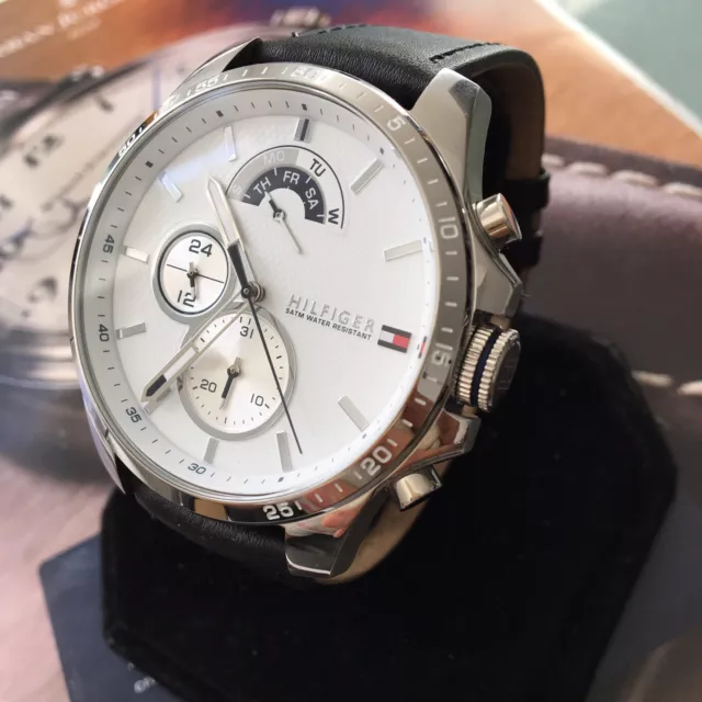 MENS TOMMY HILFIGER Designer Watch Quartz White Multi Dial Blue 1791349 Genuine 76.00 PicClick UK
