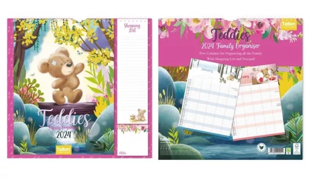 2024 Family Planner 5 Column Memo Calendar With Sticky Notes & Shopping List 2