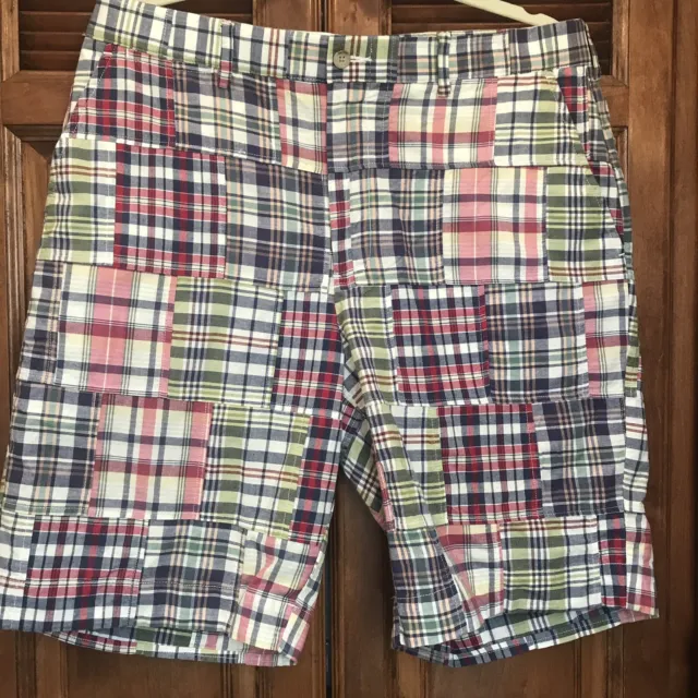 Vintage Polo Ralph Lauren  Madras Plaid  Shorts Men's 34 5 pocket button closure