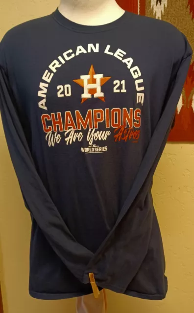 Houston Astros 2021 World Series American League Champions T-Shirt Blue Size XL