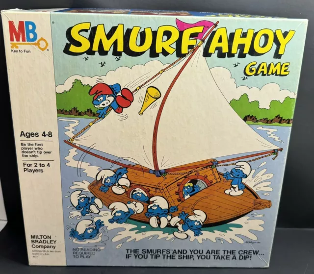 1982 Smurf Ahoy Game-Milton Bradley-Complete