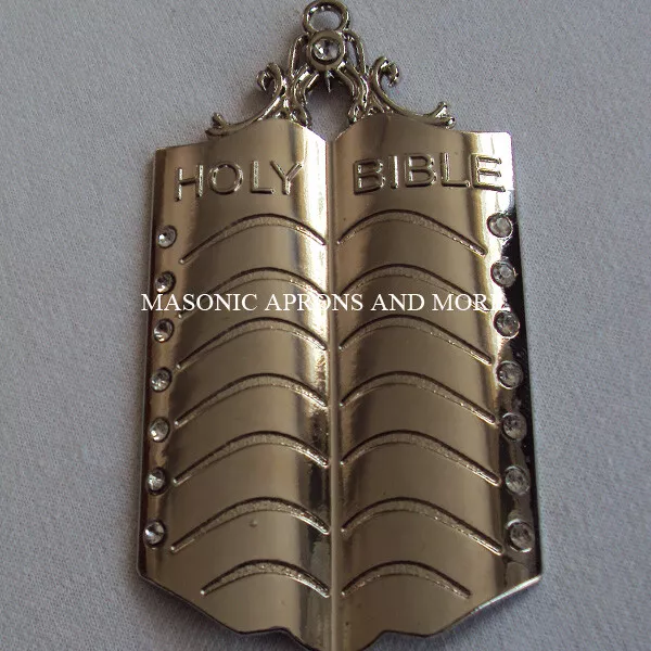 Masonic Chaplain Holy Bible Collar Jewel (SILVER TONE)(MA-4447)