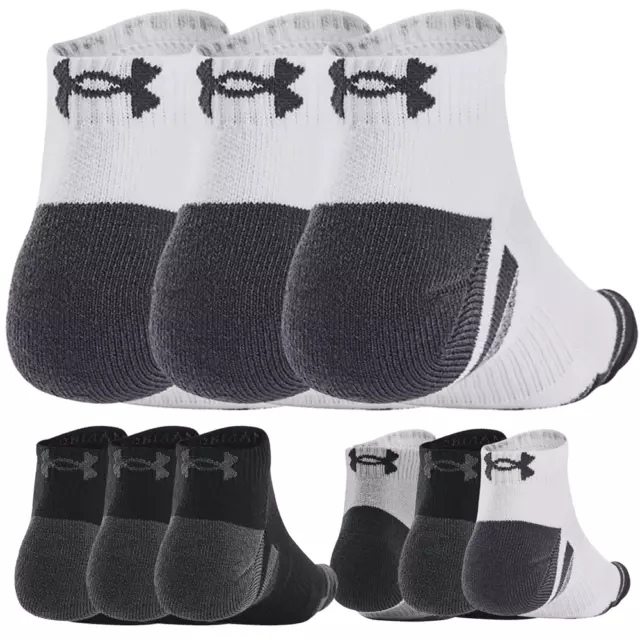 UNDER ARMOUR HeatGear® LOW CUT CUSHIONED SPORT ANKLE SOCKS / 3 PAIR PACK