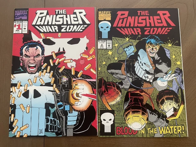 The Punisher: War Zone, Vol. 1 #1,2 NM John Romita Jr. Cover Marvel Comics 1992