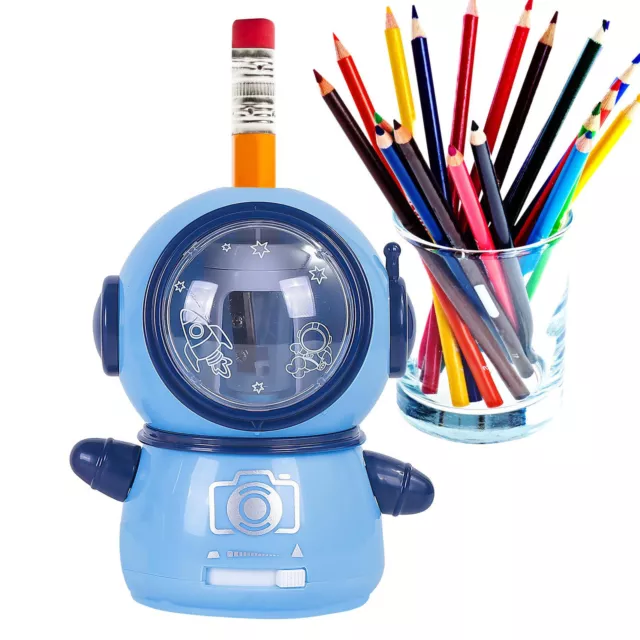 Pencil Sharpeners Spaceman Electric Pencil Sharpener for Classroom Auto Stop