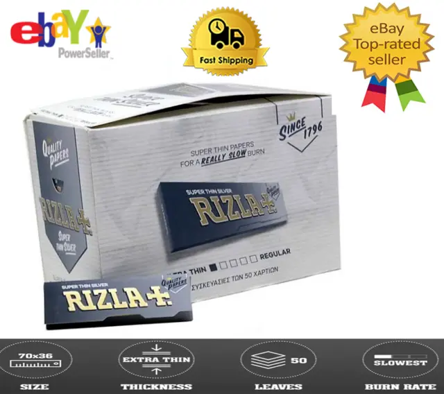 CARTINE RIZLA SILVER Argento Corte Extra Thin Rolling Papers 100 Booklets  EUR 47,02 - PicClick IT