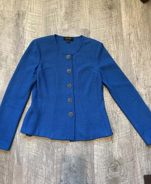 ST. JOHN Santana Knit Blazer Jacket Caridgan Size 6 Wool Blend