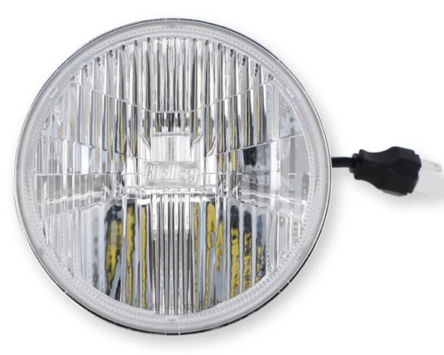 Holley Retrobright 3000K White High Beam LED 5.75" Round Head Light Pair