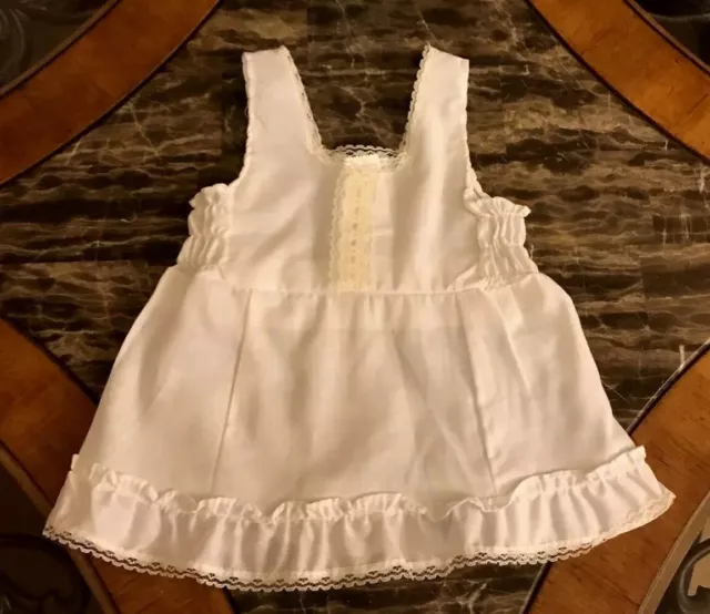 Vintage Slip Baby Girl White Lace Ruffles Full Slip Dressy 1980s 12 - 18 Months