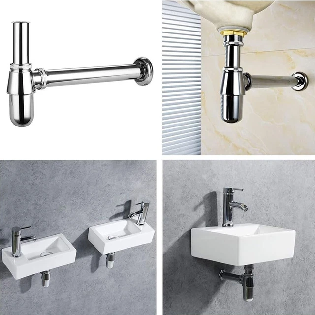 Botella P trampa 400 mm X 286 mm x 70 mm baño tubo de lavado nuevo