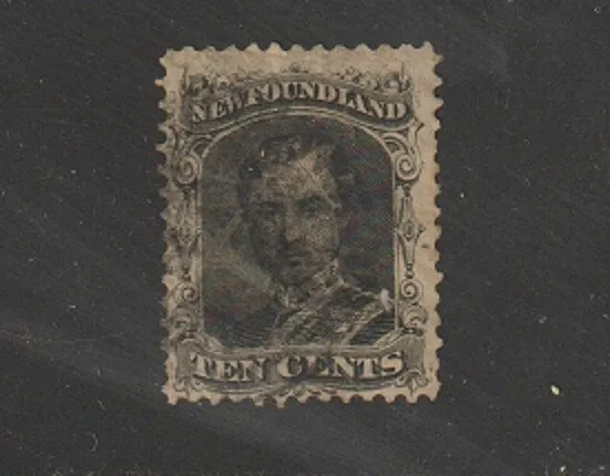 Newfoundland Scott Unitrade 27 10 cents black Prince Albert used