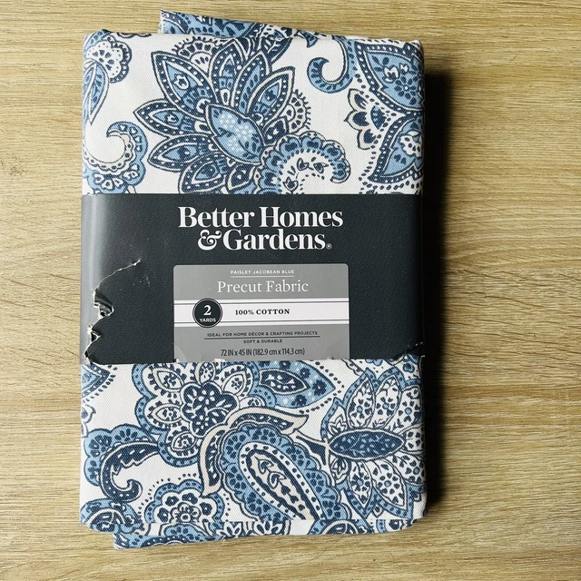 BETTER HOMES & Gardens 2 Yards, 45” Precut FabricPaisley Jacobean Blue
