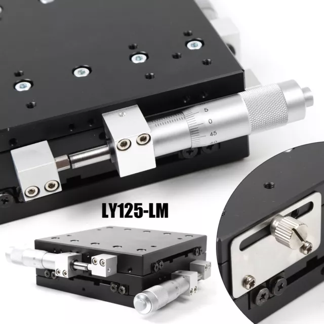 125*125mm XY 2 Axis Manual XY Linear Stage Precision Fine Tuning Sliding Table