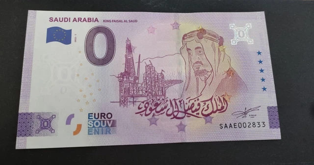 Billet touristique 0 Euro Souvenir Saudi Arabia King Faisal Al Saud 2022 @