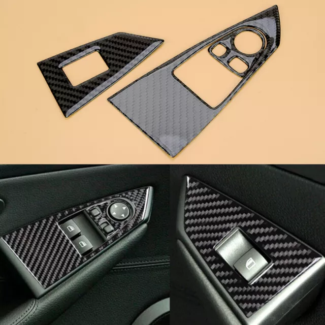 Carbon Fiber Window Lift Switch Cover Fit For BMW 6 Series E63 E64 2004-2010 New