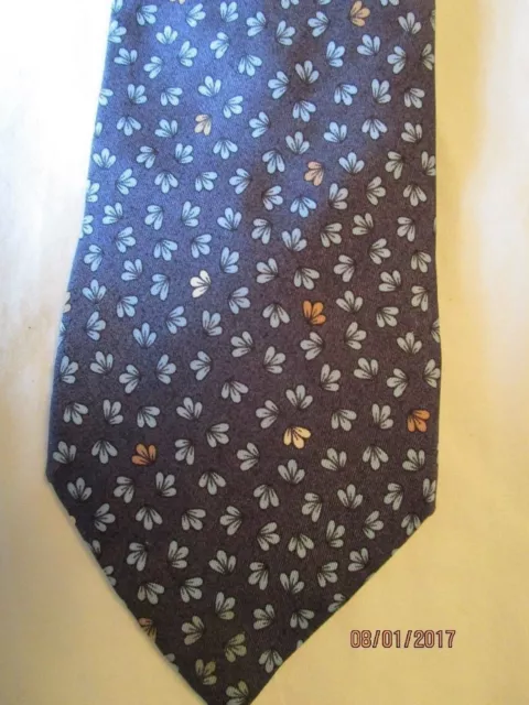 Neiman Marcus Blue Floral Silk Neck Tie
