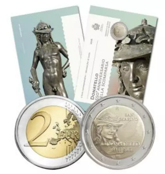 San Marino 2016- 2 Euro Commemorativo Donatello Fdc-Bu-Unc Folder