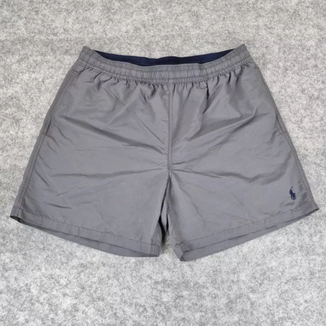 Polo Ralph Lauren Swim Shorts Mens Large Grey Trunks Blue Pony Pool Holiday