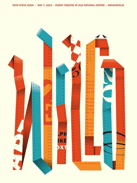 Wilco Gig Poster, Indianapolis 2015 (Original Silkscreen) 18 x 24’ Print