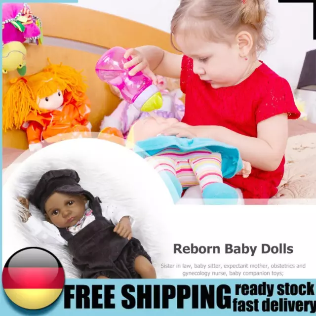 12inch Newborn Boys Girls Dolls Toys Silicone African American for Collection DE