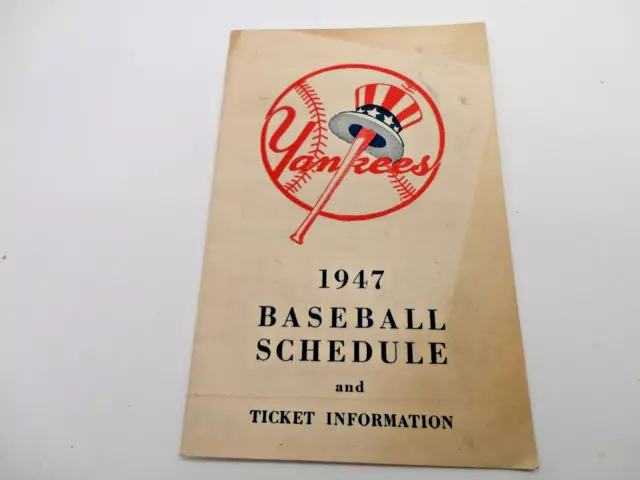 1947 New York YANKEES baseball schedule.