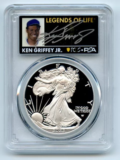 2023 W $1 Proof Silver Eagle PCGS PR70DCAM FS Legends of Life Ken Griffey Jr