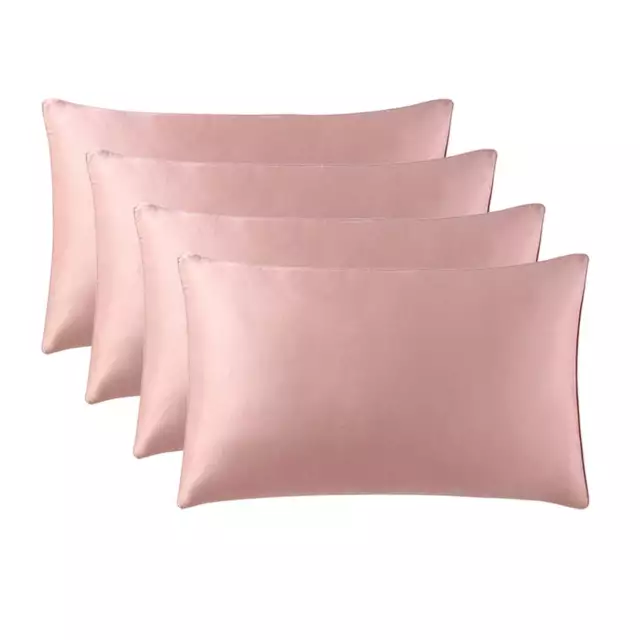 NetEase Women Gifts Soft and Smooth Silk Pillowcase with Hidden Zipper Pink 1
