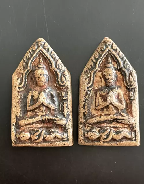 Talisman Thai Buda Amuleto Del Templo Hechizo de Barro Cocido Tailandia tc99