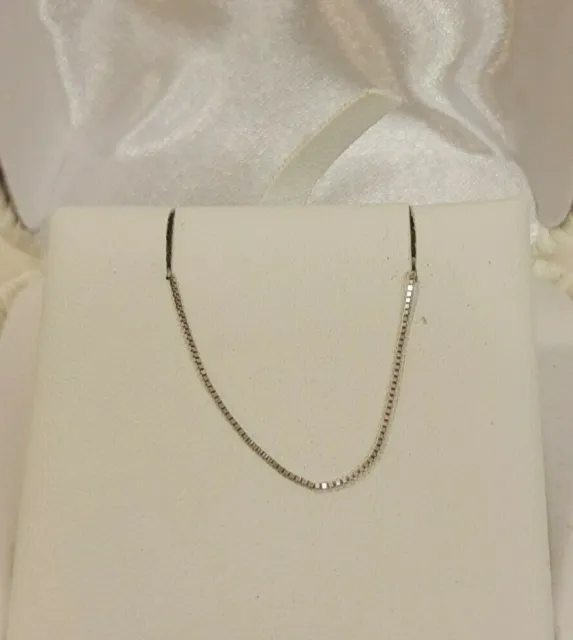 Everlasting Gold 14k White Gold Box Chain Necklace  18" (0.90g) MSRP $275
