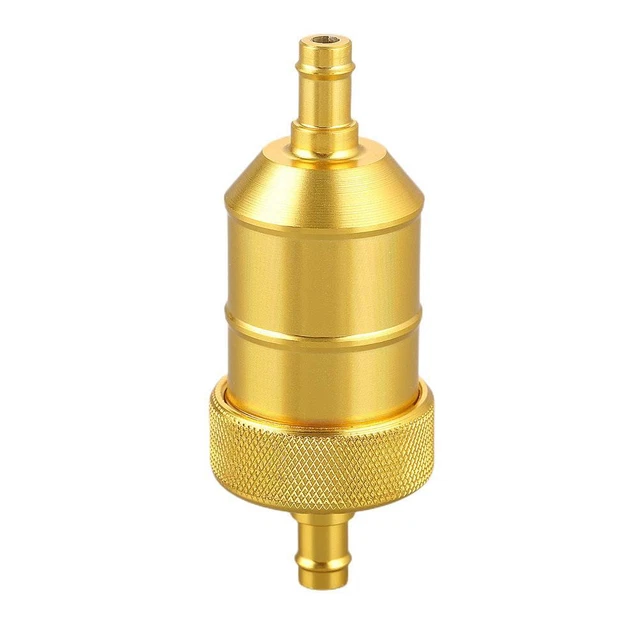 Filtro Carburante Gas 8mm Lega Alluminio Pulitore Benzina per Moto (Oro)