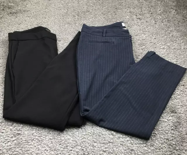 Lot of 2 Rachel Zoe Gap Womens Crop Pants Size 6 Pinstripe Slim Fit Straight