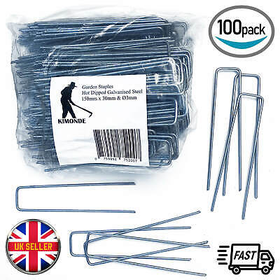 Weed Fabric Galvanised Staples Garden Turf Securing Pegs U Pins Artificial Grass