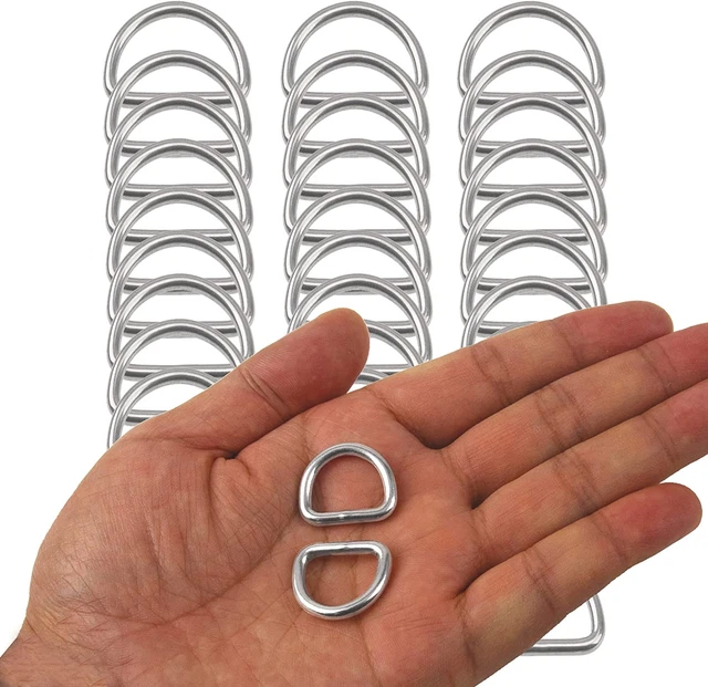 30 piezas 304 anillos en D pesados soldados de acero inoxidable para accesorios de mano hágalo usted mismo hardware