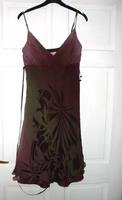 monsoon silk mix dress size 10