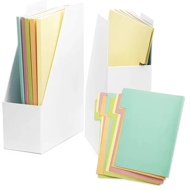 Foldable Magazine File Holders Set of 2 Bookshelf Space Management Organizer