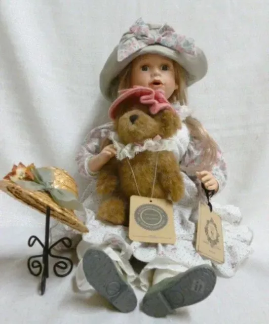 2001 Boyds Bear Yesterdays Child Amanda & Millie Hat Shoppe Large L/E Doll 4944V