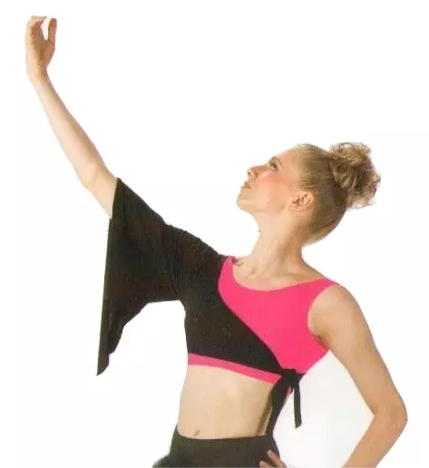 Slash Crop Top ONLY Child 6x7 New Dance Costume Contemporary w/Bell Sleeve