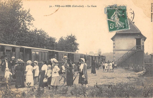 Cpa 14 Ver Sur Mer La Gare (Train